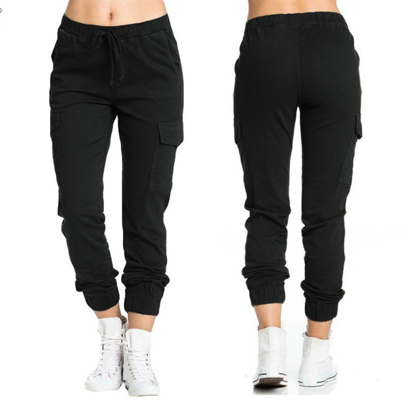 Jenna | Jogger Cargo Byxor med Dragsko