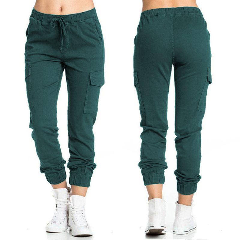 Jenna | Jogger Cargo Byxor med Dragsko